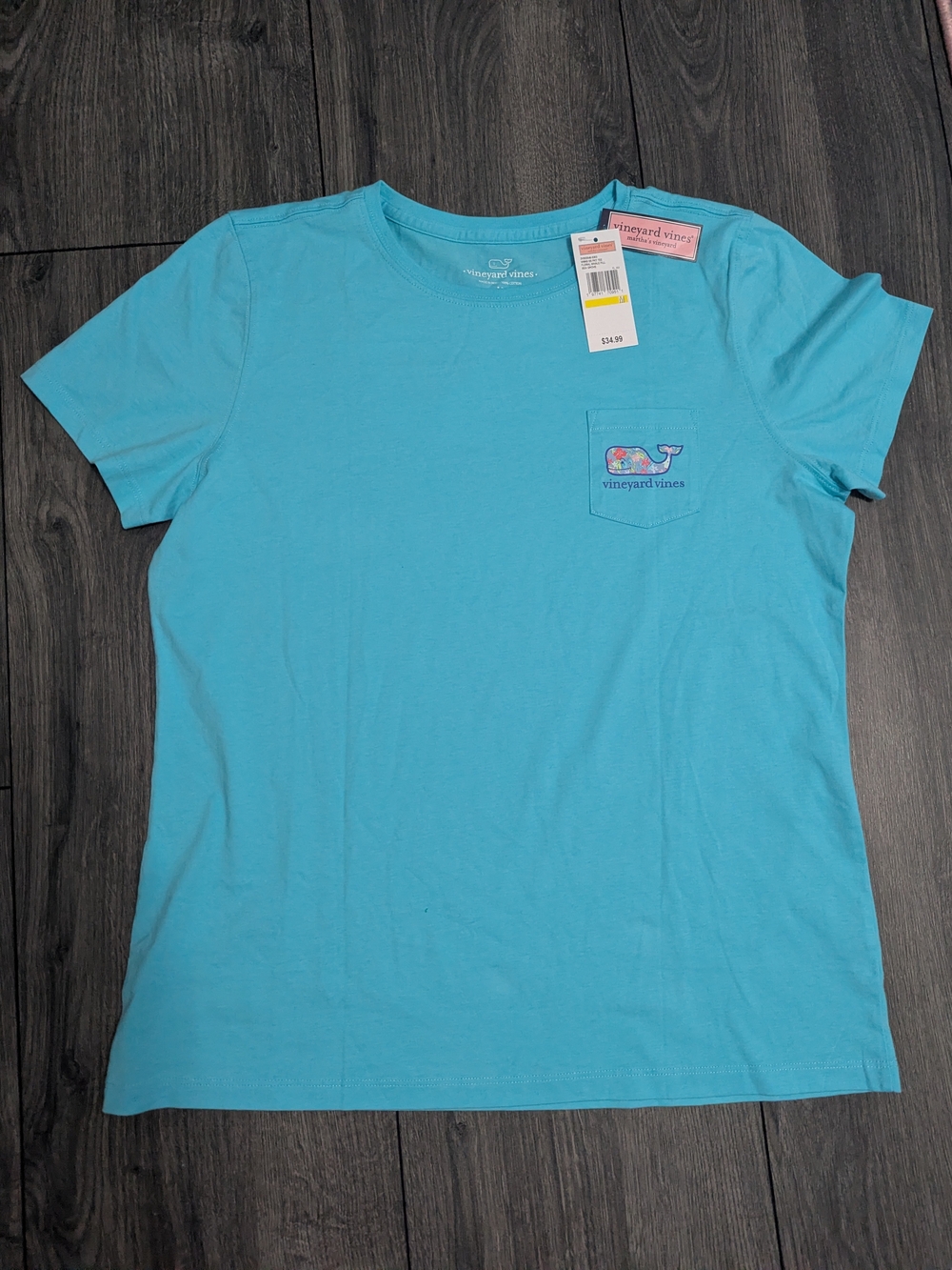 Vineyard Vines Teal Pocket T-Shirt
